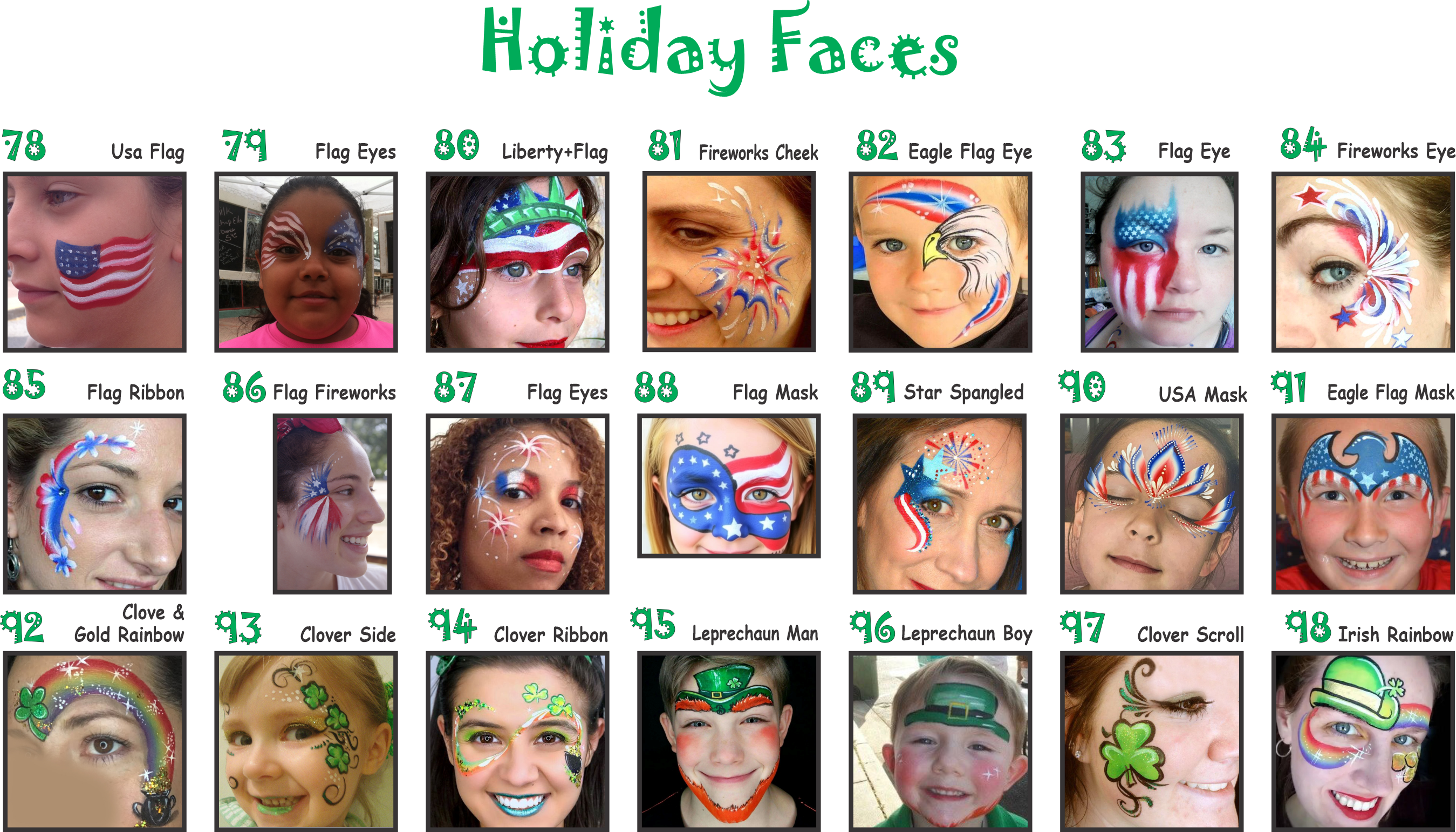 Other Holiday Face Painting Designs